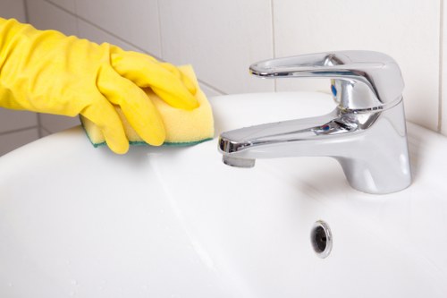 Professional carpet cleaner completing a safe and careful service